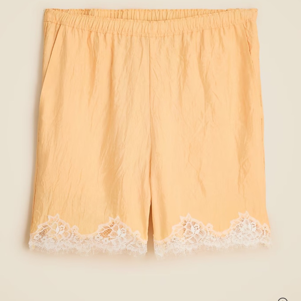 J Crew brand lace trim shorts. Elastic waist, very stylish. New with tags
